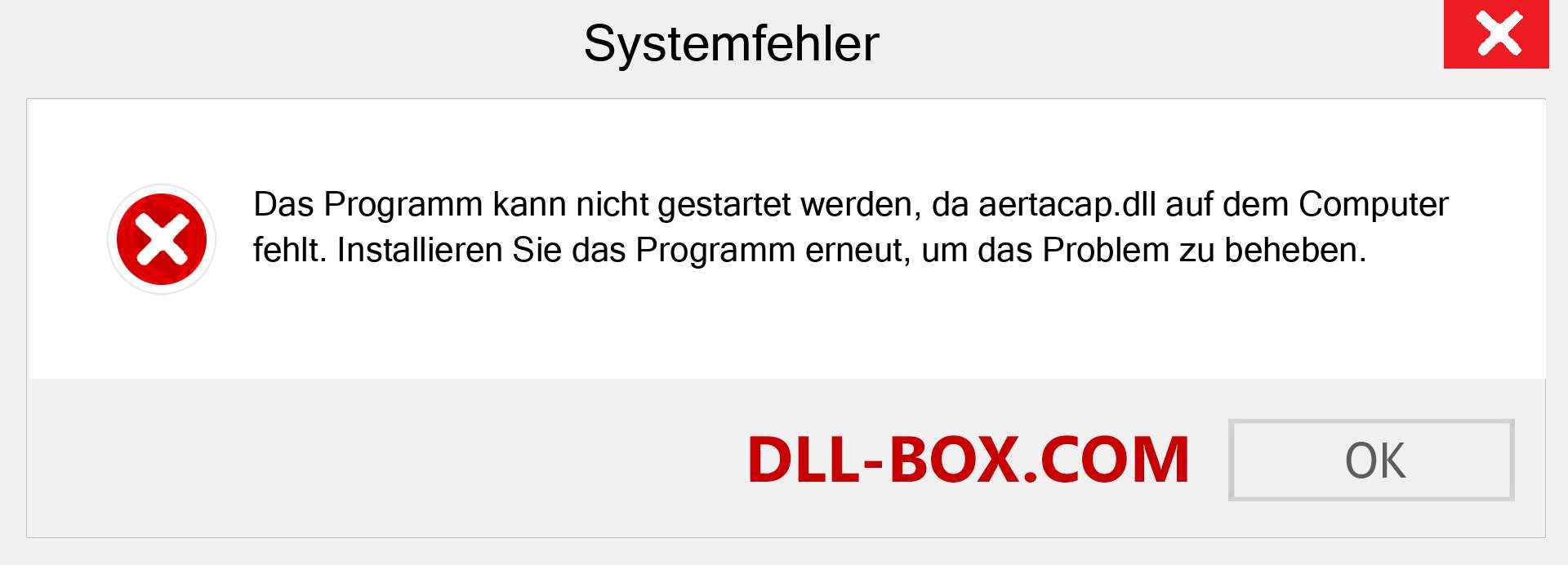 aertacap.dll-Datei fehlt?. Download für Windows 7, 8, 10 - Fix aertacap dll Missing Error unter Windows, Fotos, Bildern